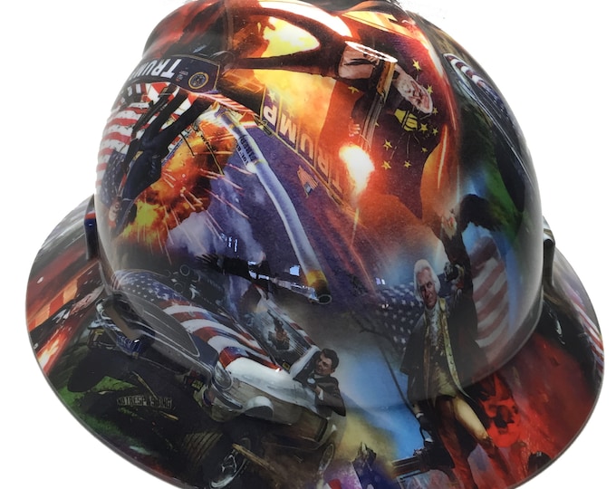 Custom Trump Hard Hat MSA V-Gard  Full Brim