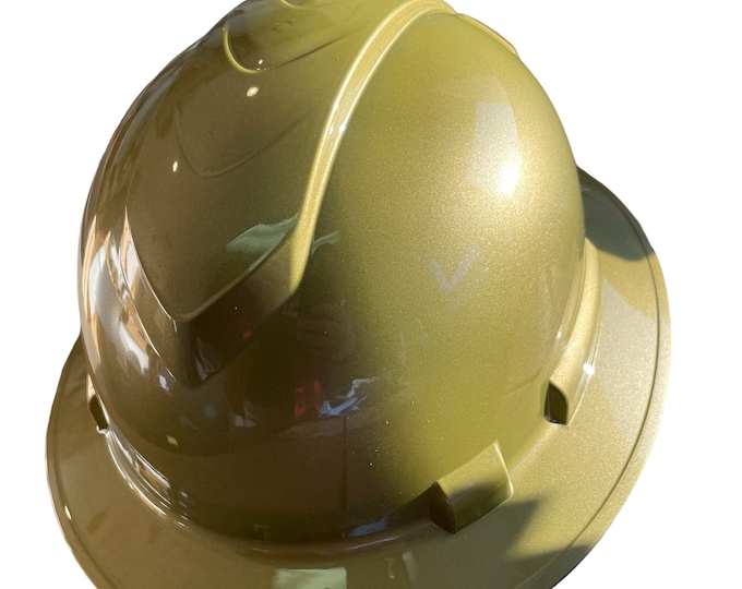 Custom Hard Hat Gold Full Brim Ridgeline