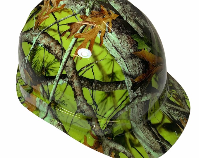 Hard Hat Ridgeline Cap Style Custom Hi Vis Green Vista Camo