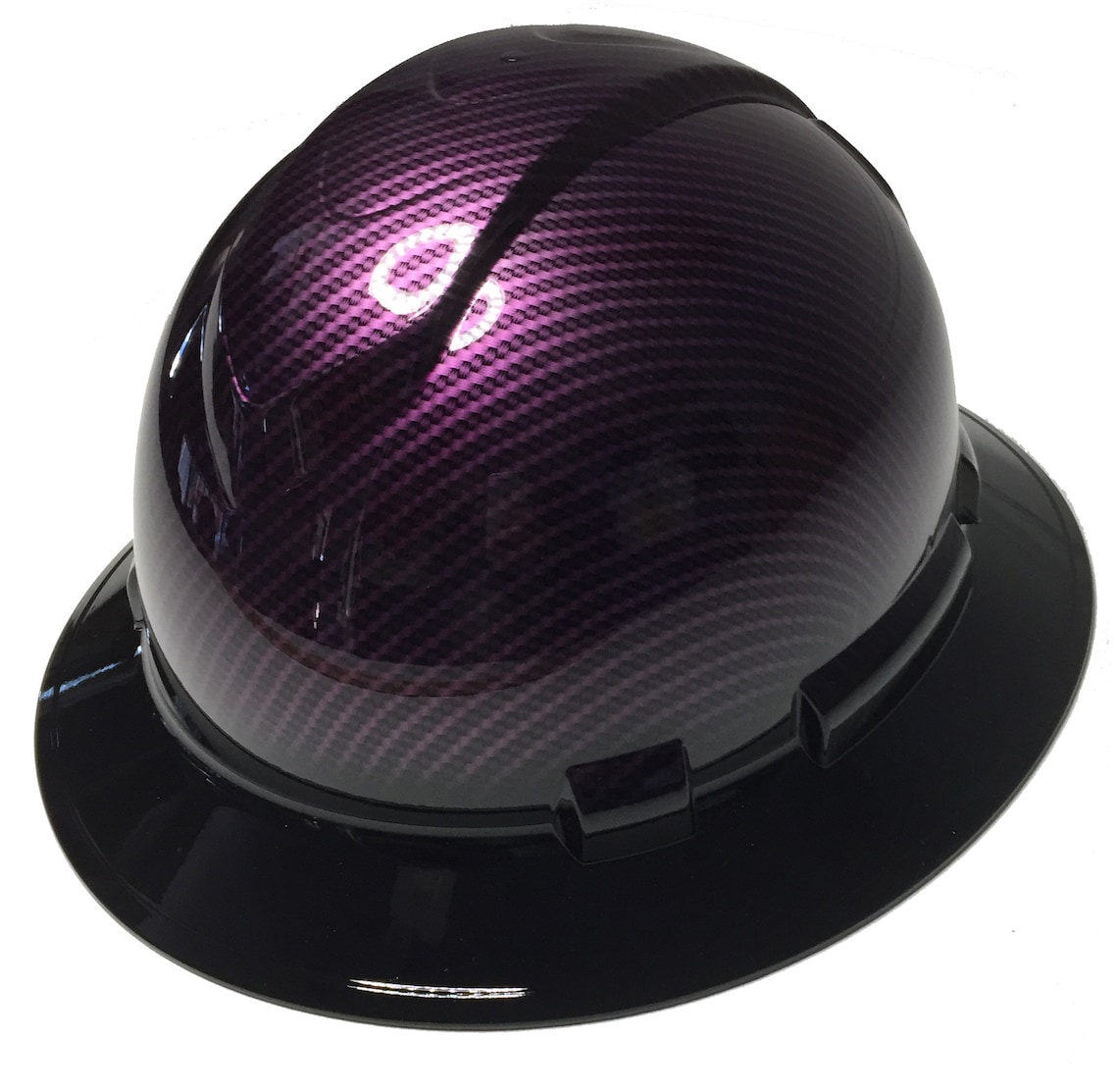 Custom Hard Hat Purple Kandy Carbon Fiber Dipped W/ Black
