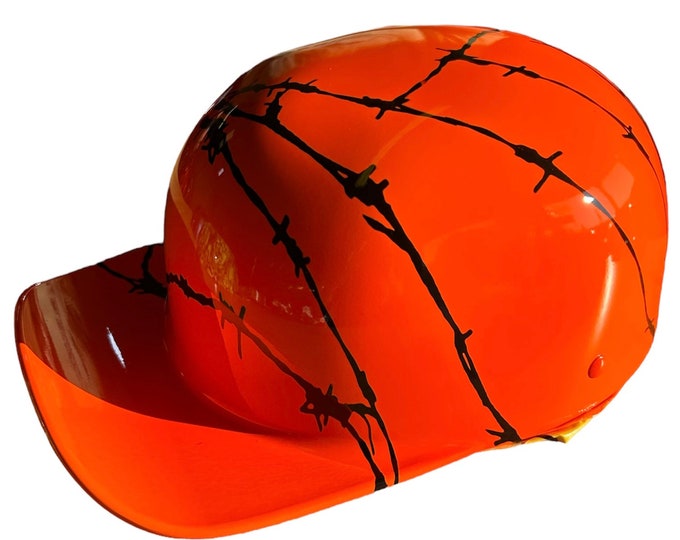 Custom Hydro Dipped Hi Vis Orange Barbed Wire Doughboy Mikes Pro Lid novelty helmet