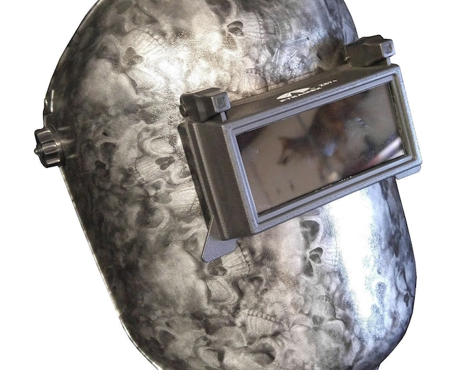 Hydro Dipped Custom Welding Helmet  WHP100 Silver Metallic SKULLS