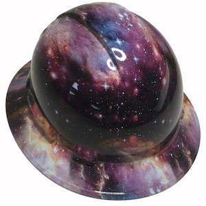 Custom Hard Hat Galaxy Hydro Dipped Full Brim Ridgeline