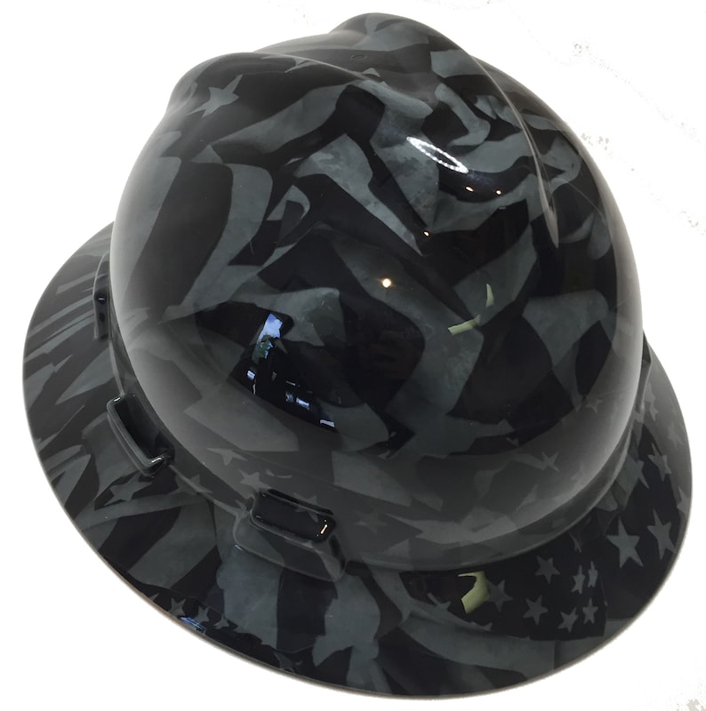 Hydro Dipped Hard Hat MSA Vgard Full Brim Custom Gray Etsy