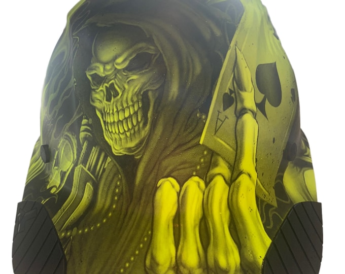 Hydro Dip HiVis Green Ace of Skulls Lift DAX Fiber HDFC-17WG Cap Style HardHat