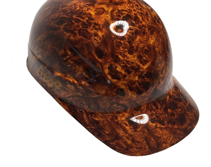 Custom Hydro Dipped Yellow Burlwood Bump Cap