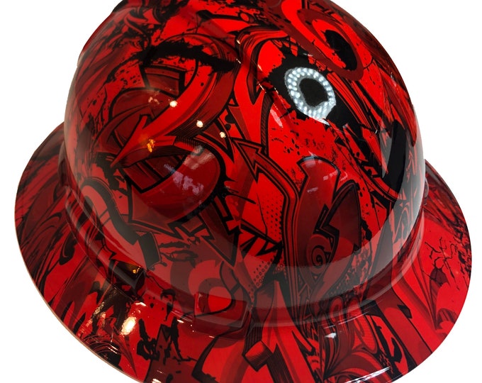 Hard Hat Ridgeline Full Brim Custom Red Graffiti