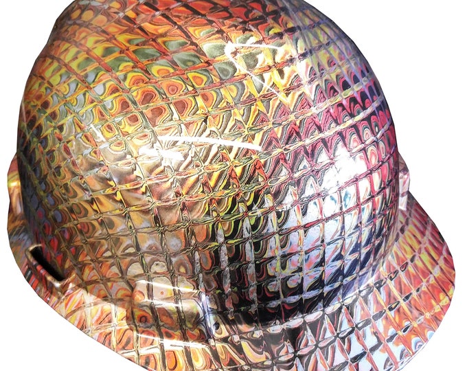Hydro Dipped Hard Hat MSA V-Gard Cap Style Custom Copper Cushion
