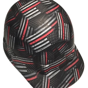 Hard Hat Pyramex SL Series Sleek Shell Cap Style Custom American Flag Thin Red Line
