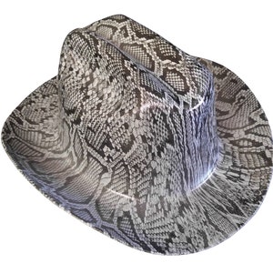 Custom Western Outlaw Hard Hat Gray Snakeskin Cowboy Hat