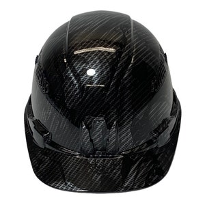 Custom Carbon Fiber Ace of Skulls Hydro Dipped Klein Tools Hard Hat Cap Style Vented