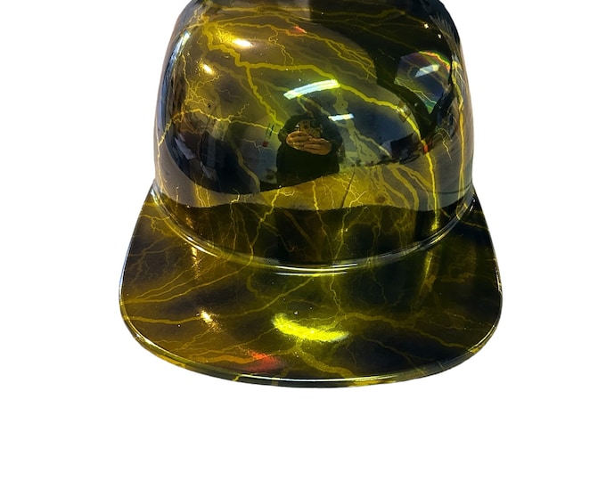 Custom Gold Chrome lightning Flatboy Mikes Pro Lid novelty helmet