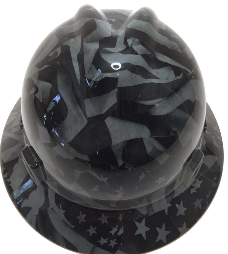 Hydro Dipped Hard Hat MSA Vgard Full Brim Custom Gray Etsy