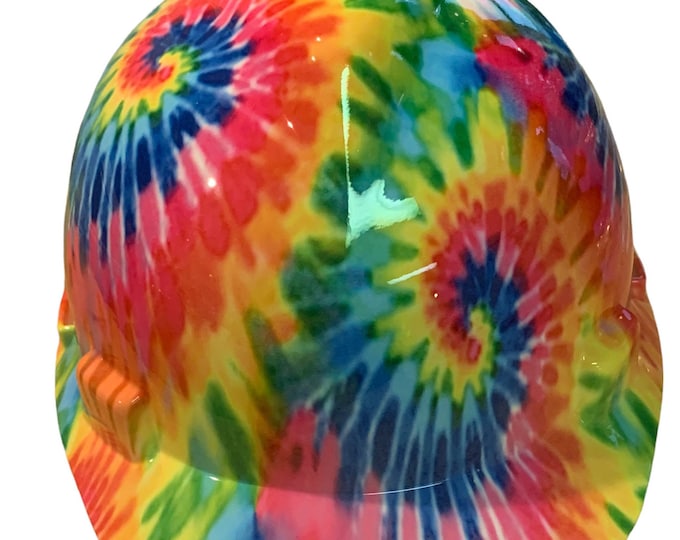 Hard Hat MSA V-Gard Cap Style Custom Light Tye Dye