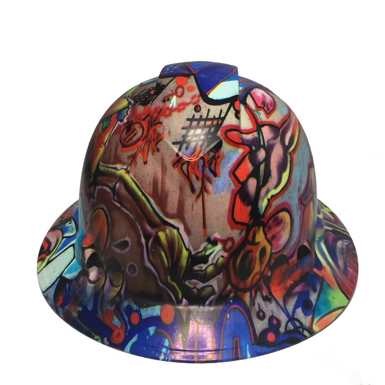 Custom Hard Hat Colored Graffiti Ridgeline Full Brim Etsy