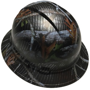 Custom Hydro Dipped Hard Hat Carbon Fiber Vista Camo Full Brim Ridgeline