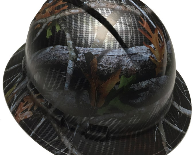 Custom Hydro Dipped Hard Hat Carbon Fiber Vista Camo Full Brim Ridgeline