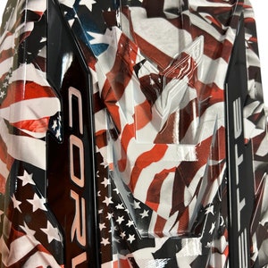 Custom Hydro Dipped 2020+ Corvette Engine Cover American Flags w/Silver letters