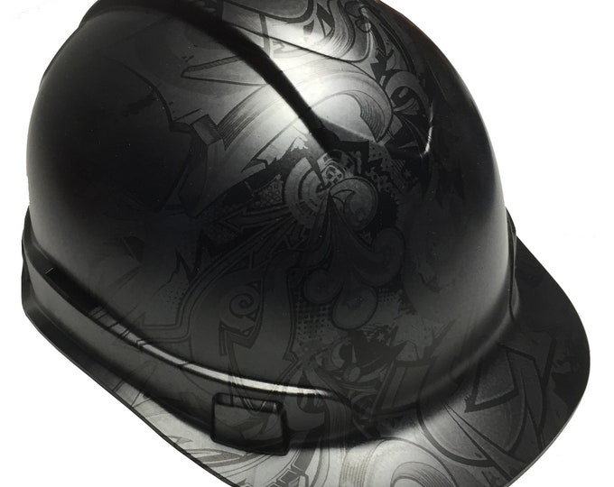 Custom Hard Hat Ridgeline Cap Style Metallic Graphite Graffiti