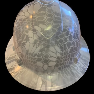 Niestandardowy kask Hydro Dipped Hard Hat Yeti Camo Ridgeline z pełnym rondem