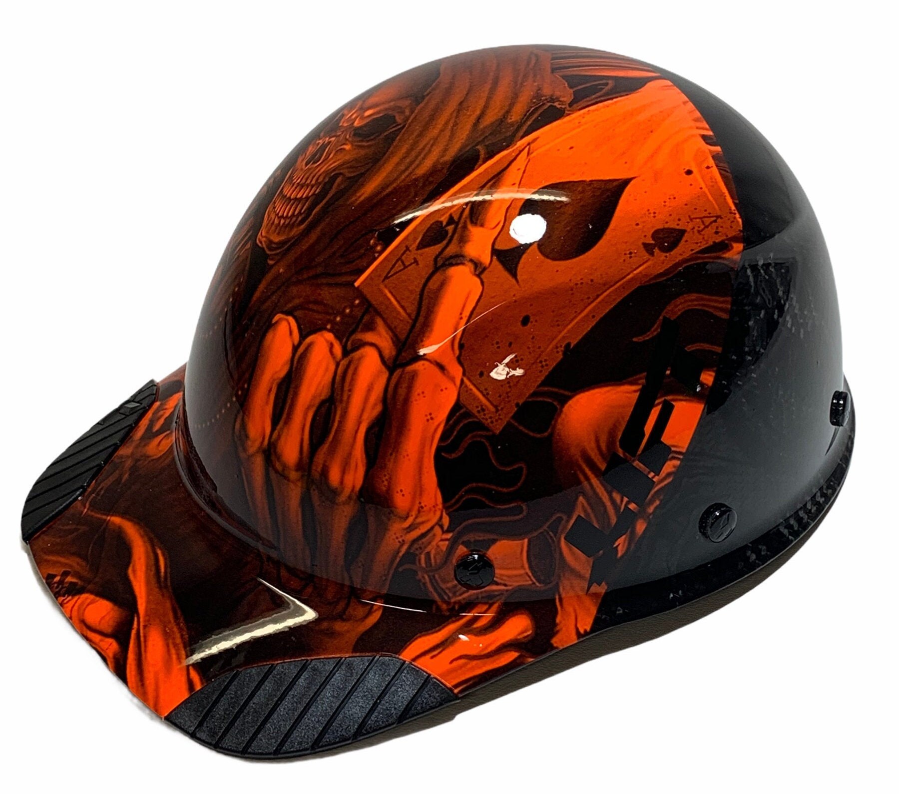 Custom Hydro Dipped Brandywine Red Gold Carbon Fiber Bump Cap 