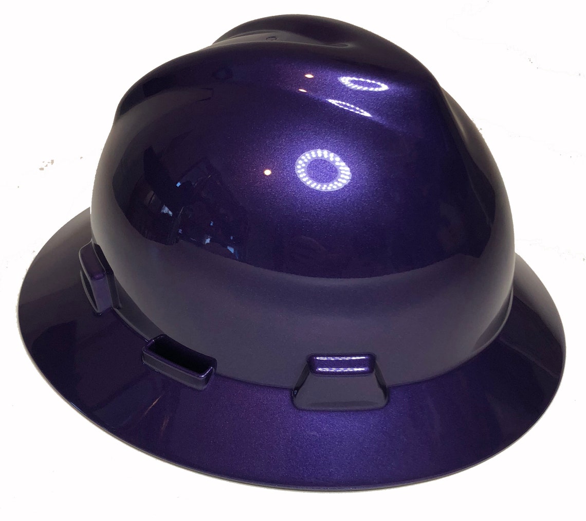Custom Painted Hard Hat Plum Crazy Purple MSA Vgard Full Brim Etsy
