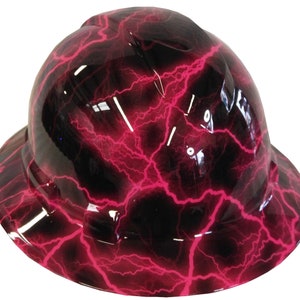Hydro Dipped Hard Hat Ridgeline Full Brim Custom Pink Lightning