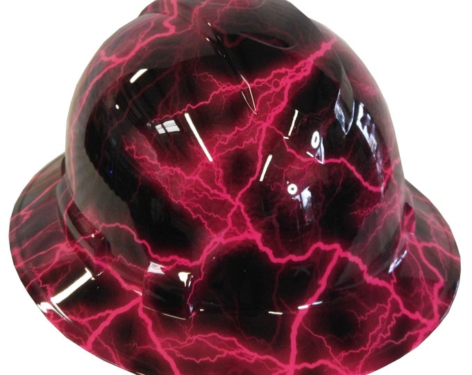 Hydro Dipped Hard Hat Ridgeline Full Brim Custom Pink Lightning