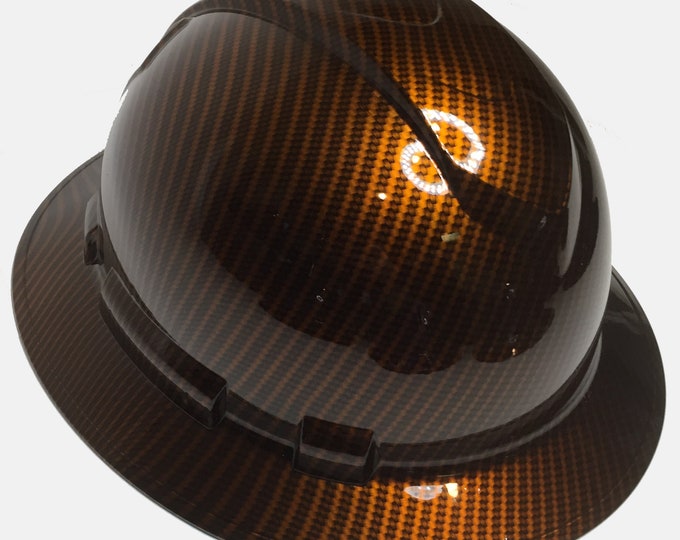 Custom Hard Hat Copper Kandy Carbon Fiber Hydro Dipped Full Brim Ridgeline