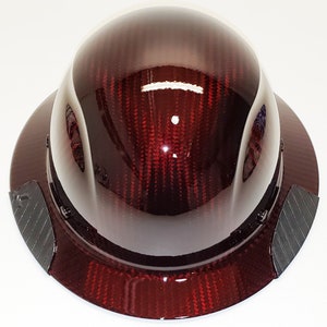 Custom Translucent Red Lift DAX Carbon Fiber HDC-15KG Full Brim HardHat