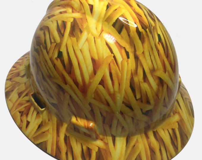 Custom Hard Hat MSA V-Gard Full Brim French Fries