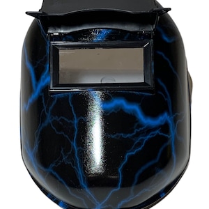 Hydro Dipped Custom Welding Helmet  WHP100 Blue Lighting