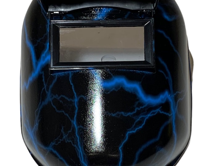 Hydro Dipped Custom Welding Helmet  WHP100 Blue Lighting