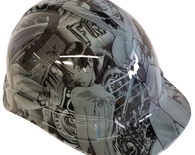 Custom Hard Hat Light Gray  Fantasy Chic Ridgeline Cap Style