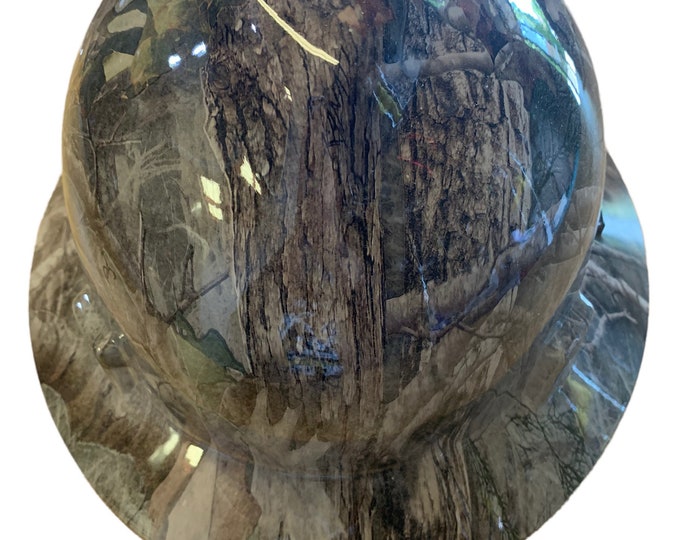 Custom Hard Hat True Timber Kanati  Camo Hydro Dipped Full Brim MSA V-Gard