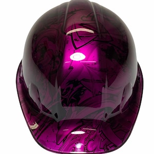 Custom Hard Hat Kandy Purple Translucent Graffiti SL Series Cap Style