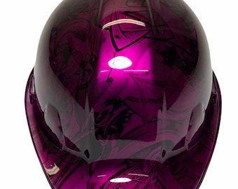 Benutzerdefinierter Schutzhelm Kandy Purple Translucent Graffiti SL Series Cap Style