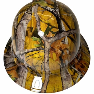 Hydro dip Hard Hat Yellow Oak Vista Camo Pyramex Ridgeline Protective