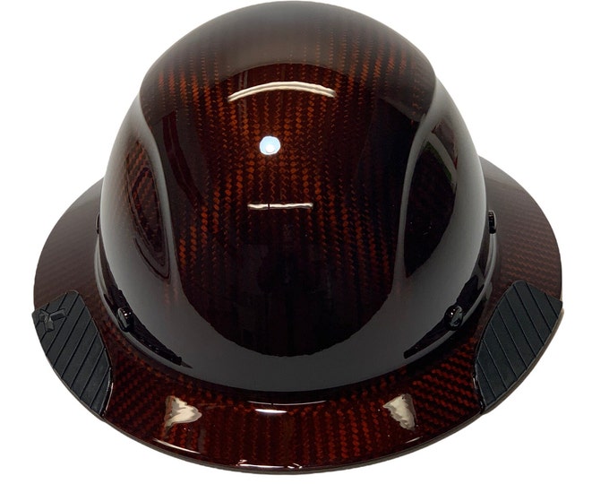 Custom Translucent Orange Lift DAX Carbon Fiber HDC-15KG Full Brim HardHat