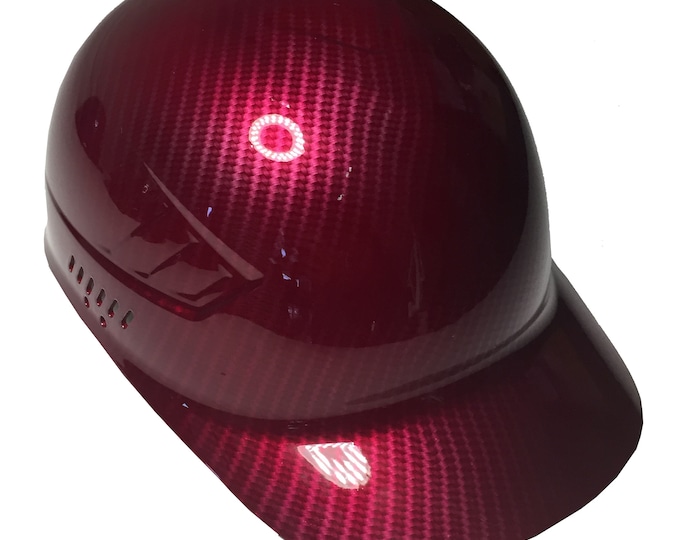 Custom Hydro Dipped Brandywine Red Gold Carbon Fiber Bump Cap