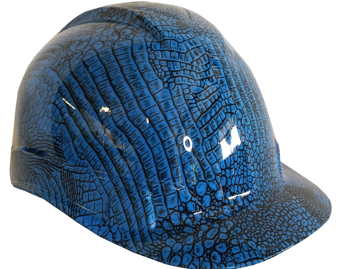Custom Hard Hat Light Blue Gator Skin Cap Style Ridgeline