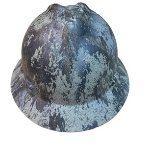 Custom Hard Hat Cool Vanilla STA Prairie Camo Hydro Dipped Full Brim MSA V-Gard