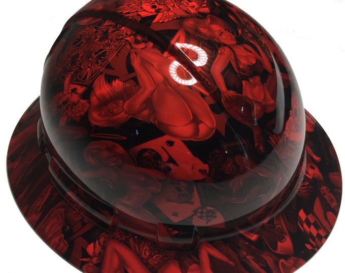 Hard Hat Ridgeline Full Brim Custom Red Naughty Boy