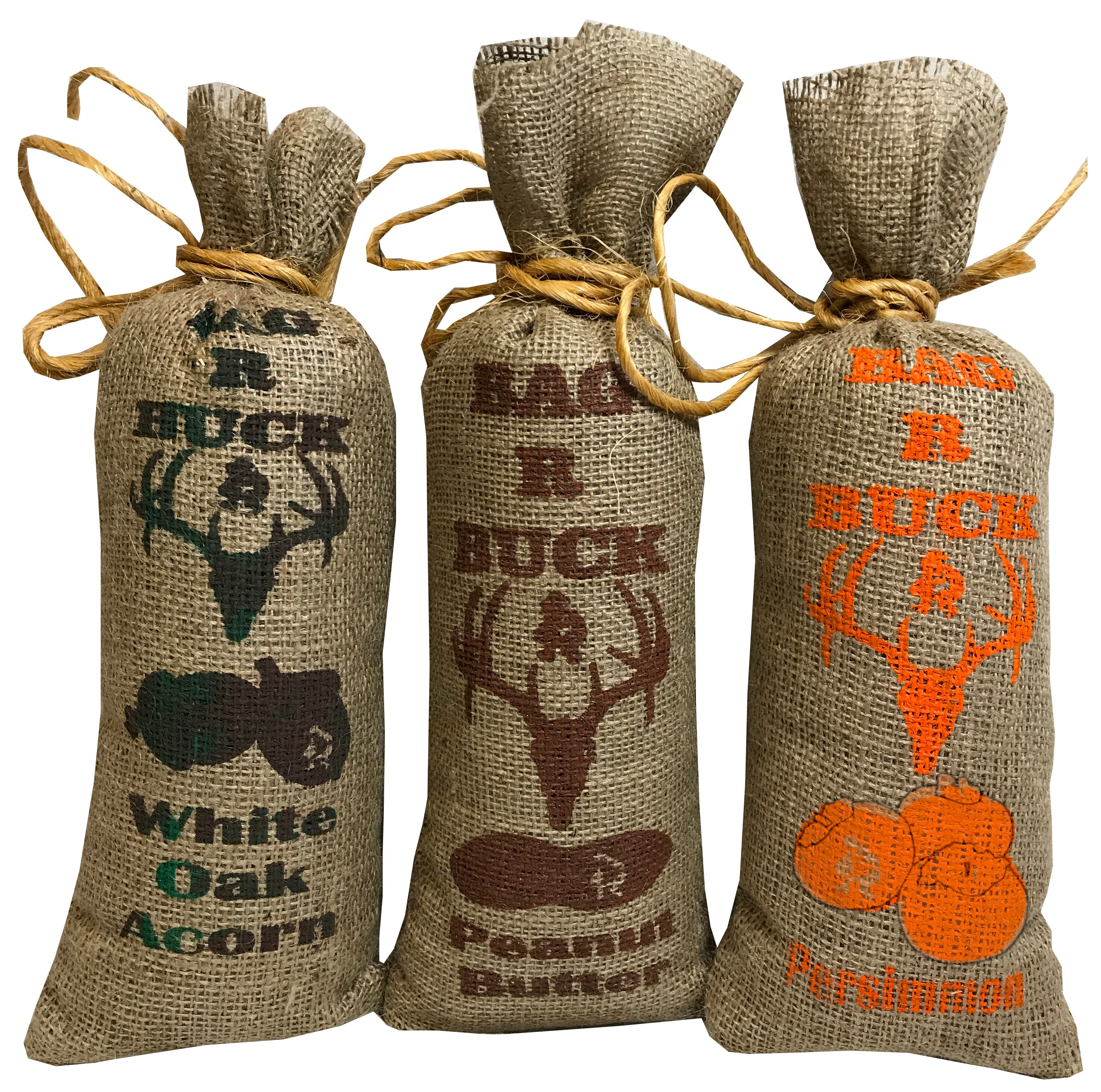 Bag R Buck White Oak Acorn Peanut Butter and Persimmon Flavor Combo 12lbs Packer Bags Deer Attractant