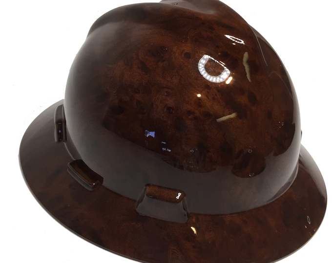 Hard Hat MSA V-Gard Full Brim Custom Dark Burlwood
