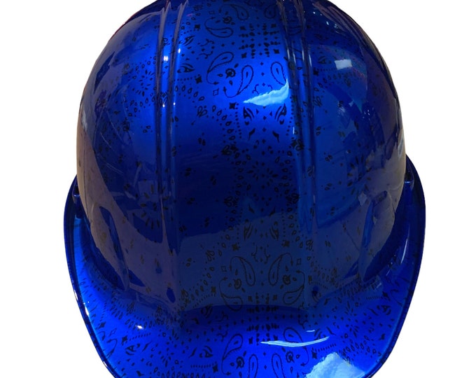Custom Hard Hat Hydro Dipped Kandy Blue Bandana SL Series Cap Style
