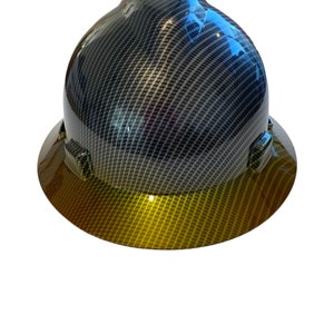 Custom Hard Hat Carbon Fiber w/ Kandy Sunset Brim Hydro Dipped Full Brim MSA