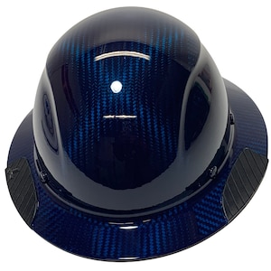 Custom Translucent Teal Lift DAX Carbon Fiber HDC-15KG Full Brim HardHat