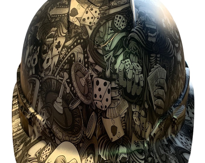 Custom Hydro Dipped Hard Hat Silver Metallic Gambler Vented Ridgeline Cap Style