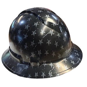 Custom Hydro Dipped Carbon Fiber Stars  Ridgeline Full Brim Hard Hat